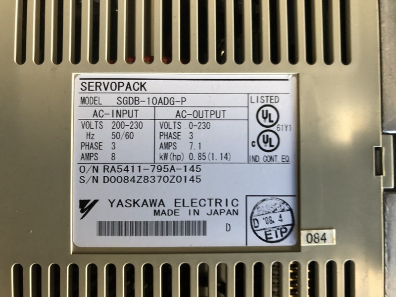 中古Other [サーボパック ]SGDB-10ADG-P 安川電機 YASKAWA ELECTRIC