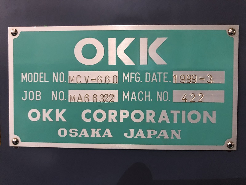 中古立マシニングセンタ MCV660 OKK