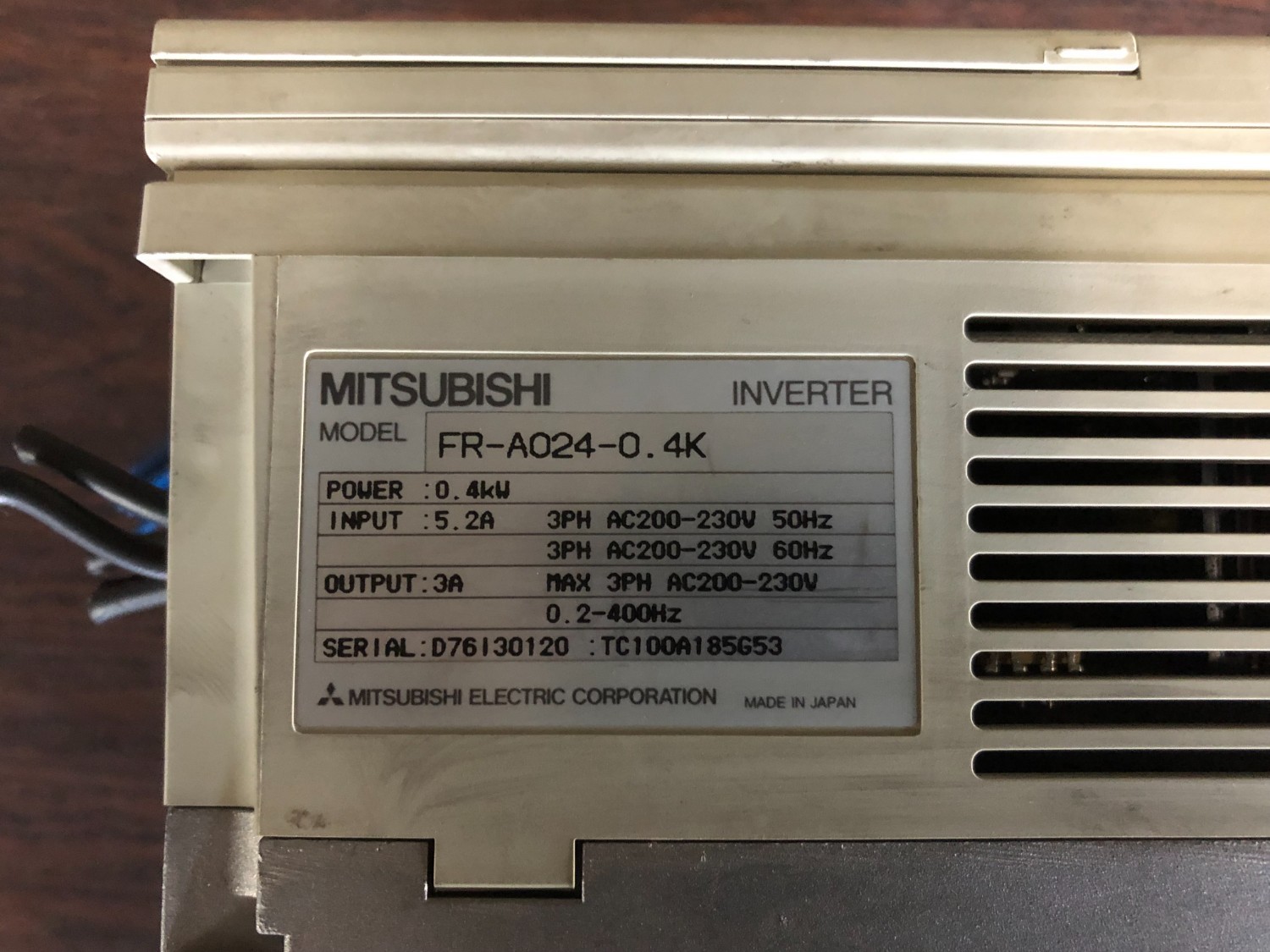 中古Other インバーターINVERTER FR-A024-0.4K (FR-PU03) MITSUBISHI