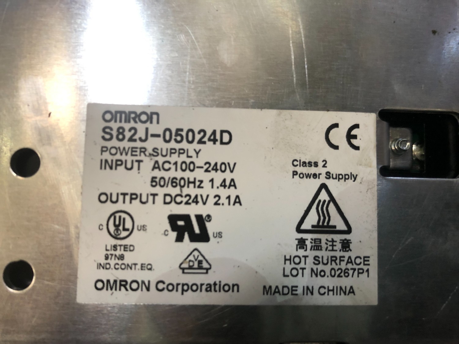 中古その他 パワーサプライ POWER SUPPLY S82J-05024D オムロン