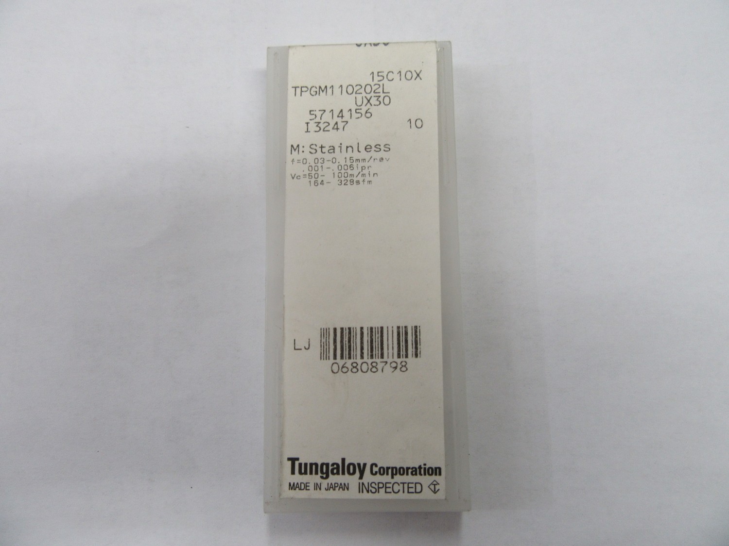 中古インサート（チップ） チップ　Carbide Inserts TPGM110202L (UX30)  タンガロイ