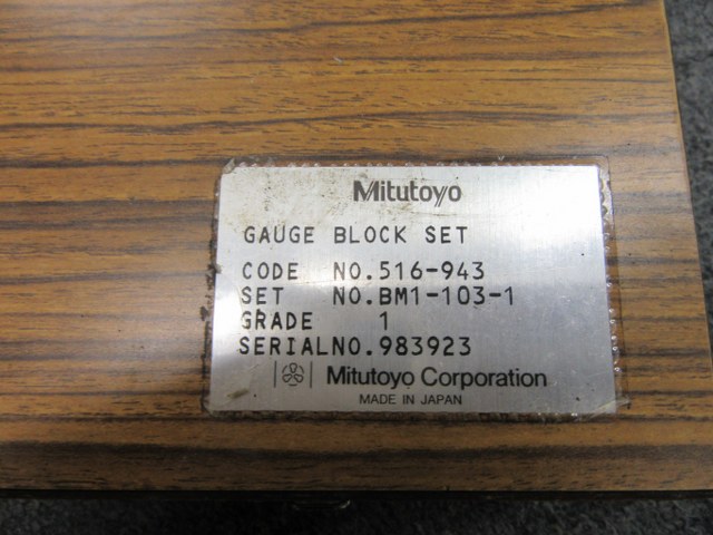 中古その他ゲージ 【ブロックゲージ】BM1-103-1 (516-948) ミツトヨ/Mitutoyo