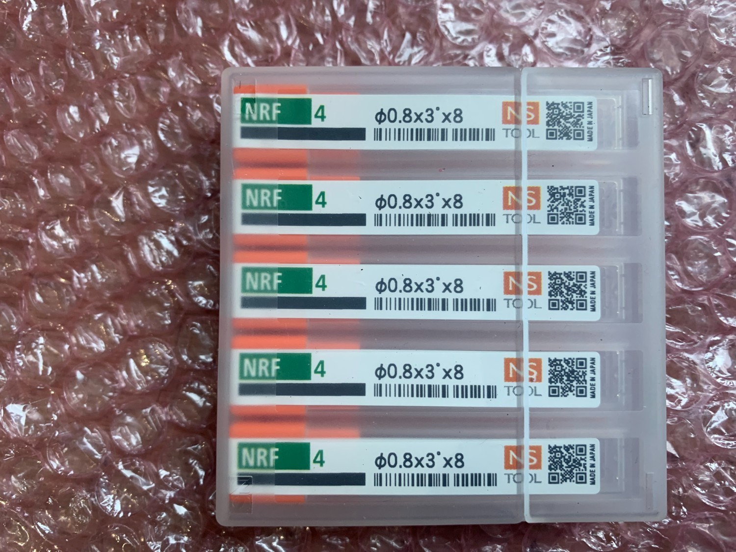 中古Other end mill 【エンドミルセット】　NRF4-φ0.8x3x8 セット5個　 NS/日進工具