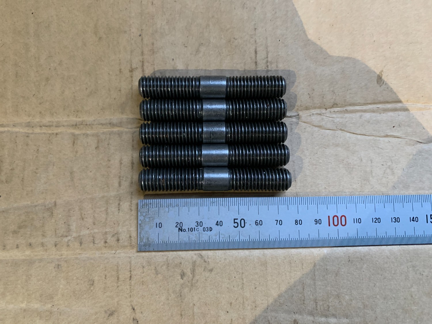 中古その他 【スタッドボルトセット】5本　長さ75mm　 ねじ径12mm 不明