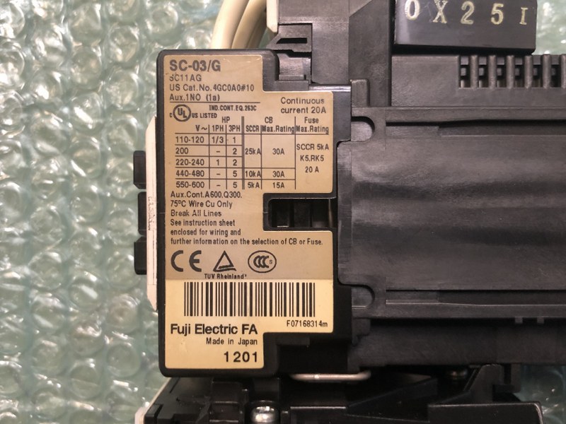 中古お買い得品・1山販売等 【標準形電磁接触器】SC-03/G 富士電機/FUJI ELECTRIC