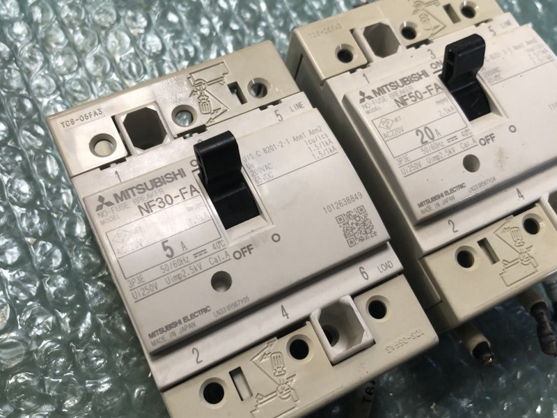 中古お買い得品・1山販売等 【制御盤用ノーヒューズ遮断器】NF30-FA、NF50-FA 三菱/MITSUBISHI