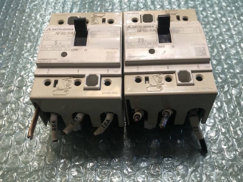 中古お買い得品・1山販売等 【制御盤用ノーヒューズ遮断器】NF30-FA、NF50-FA 三菱/MITSUBISHI