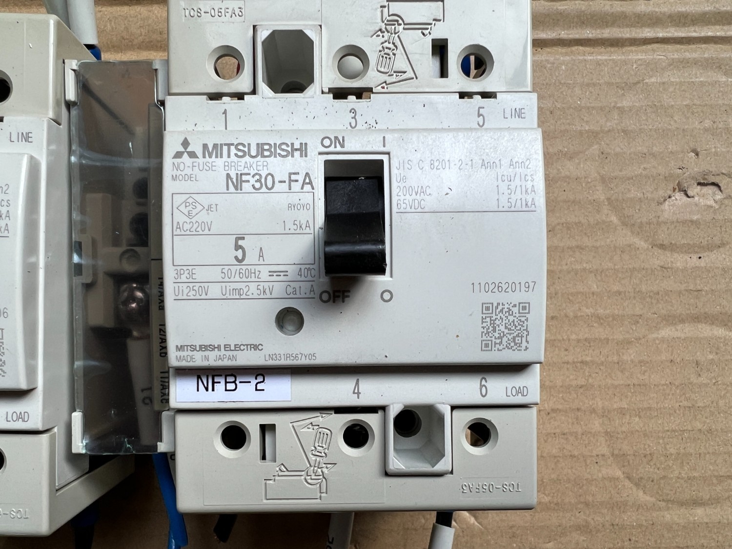 中古その他 【遮断器 NF-FAシリーズ2個】NF30-FA(20A) 三菱/MITSUBISHI