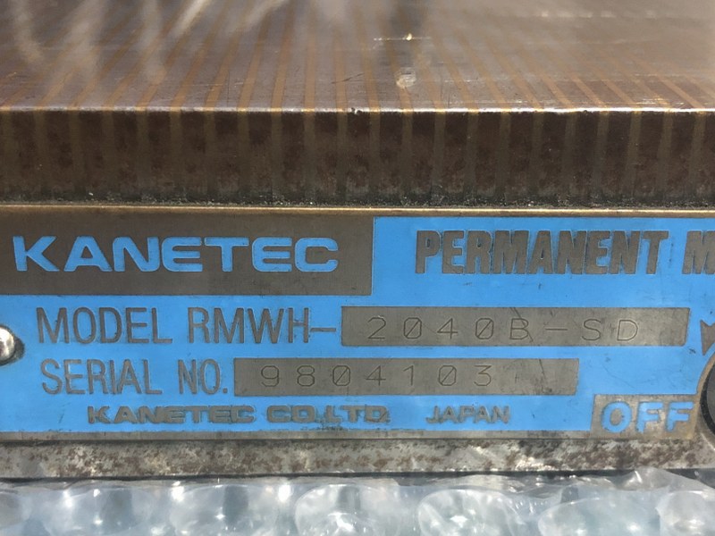 中古永磁チャック 【永磁マグネットチャック】RMWH-2040B-SD カネテック/KANETSU 