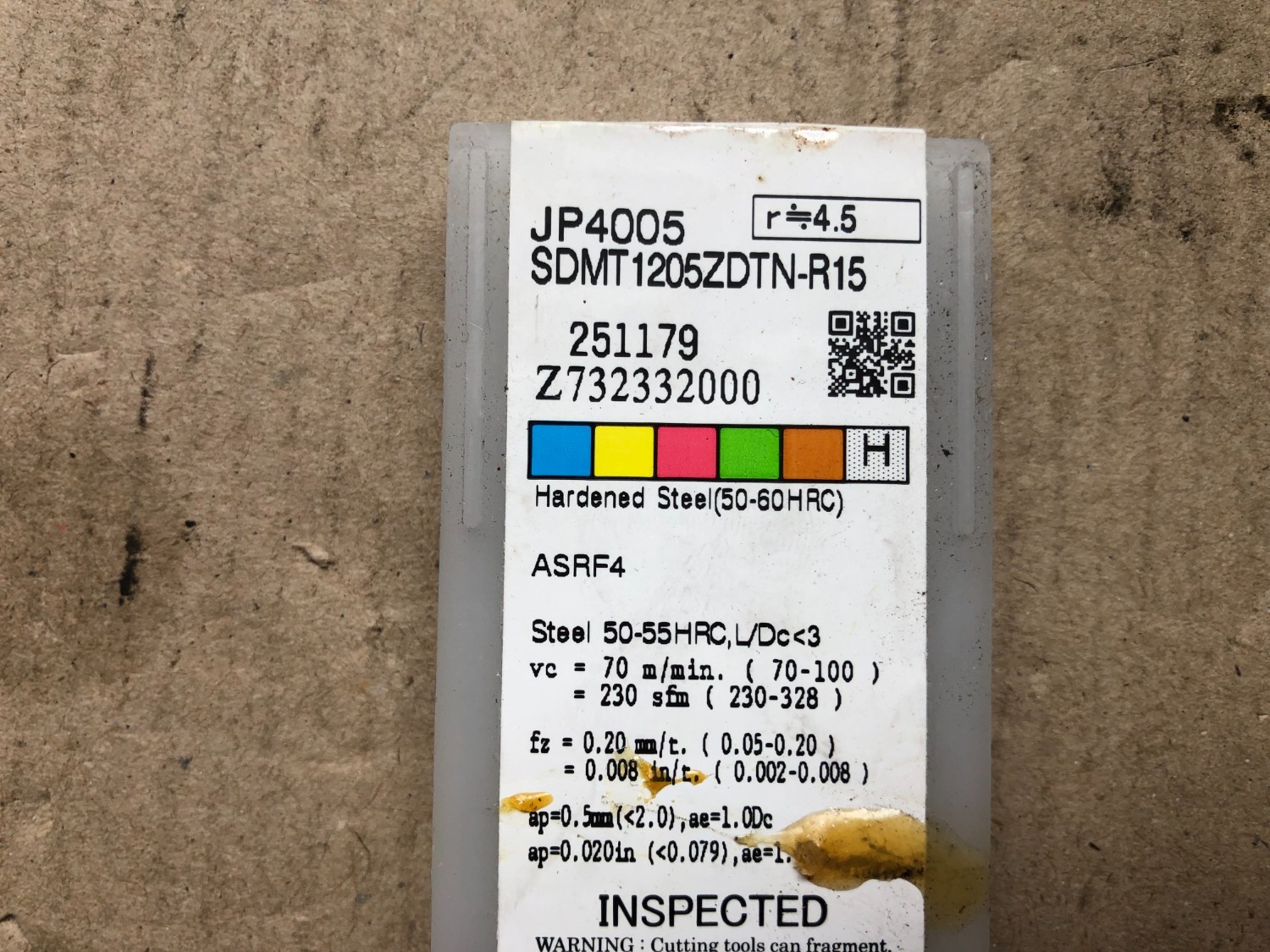 中古Cutting Exchange Chip 【チップ】JP4005 SDMT1205ZDTN-R15 日立/HITACHI 