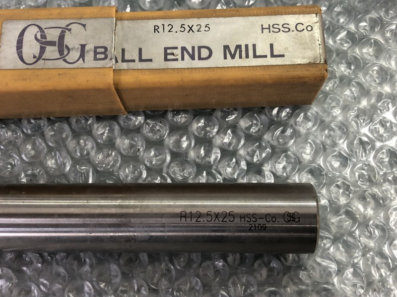 中古End mill(Ball） 【エンドミル】R12.5x25 HSS-CO OSG オーエスジー