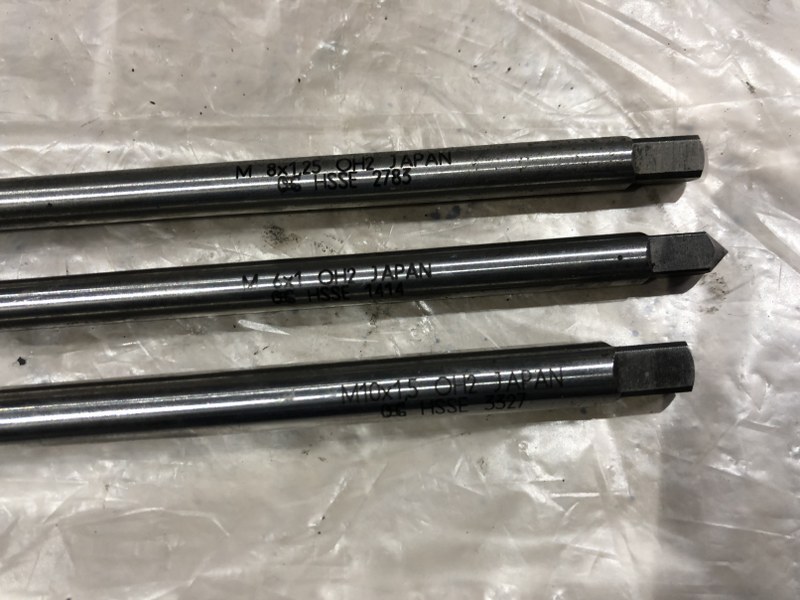 中古タップ 【ロングタップ】①M8ｘ1.25　②M6ｘ１　③M10ｘ1.5 OSG オーエスジー