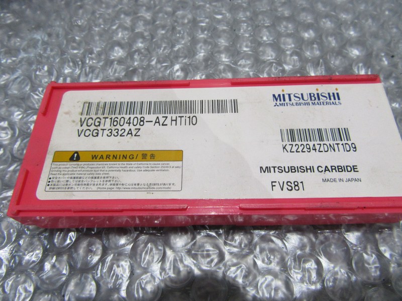 中古インサート（チップ） 【チップ】VCGT160408-AZ　VCGT332AZ HTi10  未使用 三菱/MITSUBISHI