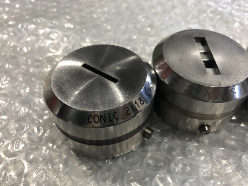 中古ダイ 【タレパン金型（ダイ）3個】2.x18　C＝0.16/5.4ｘ25.4/４ｘ4　Ｃ＝0.2 コニック/Conic