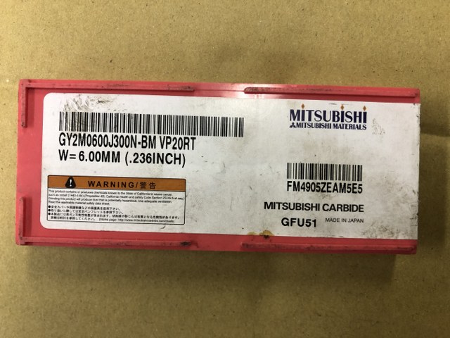 中古Cutting Exchange Chip 【チップ】GY2M0600J300N-BM VP20RT 三菱マテリアル/Mitsubishi Materials