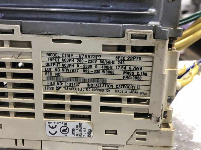 中古その他 [インバータ]CIMR-V7AA23P7 安川電機 YASKAWA ELECTRIC