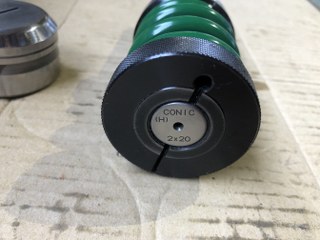 中古ショート 【タレパン金型（ショート/セット）】パンチ+ダイ：φ2x20,C=0.15 コニック/Conic