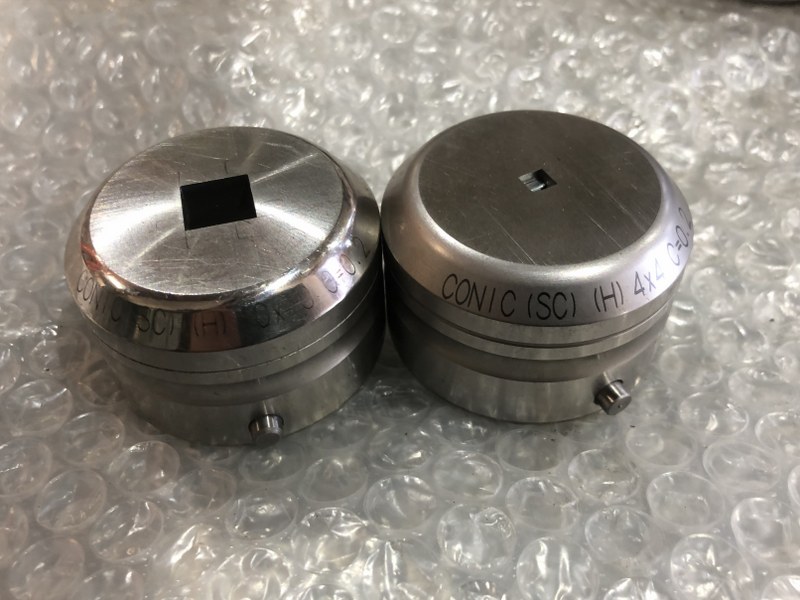 中古Die 【タレパン金型（ダイ）2個】①10x10 C=0.2②4x4 C=0.2 コニック/Conic