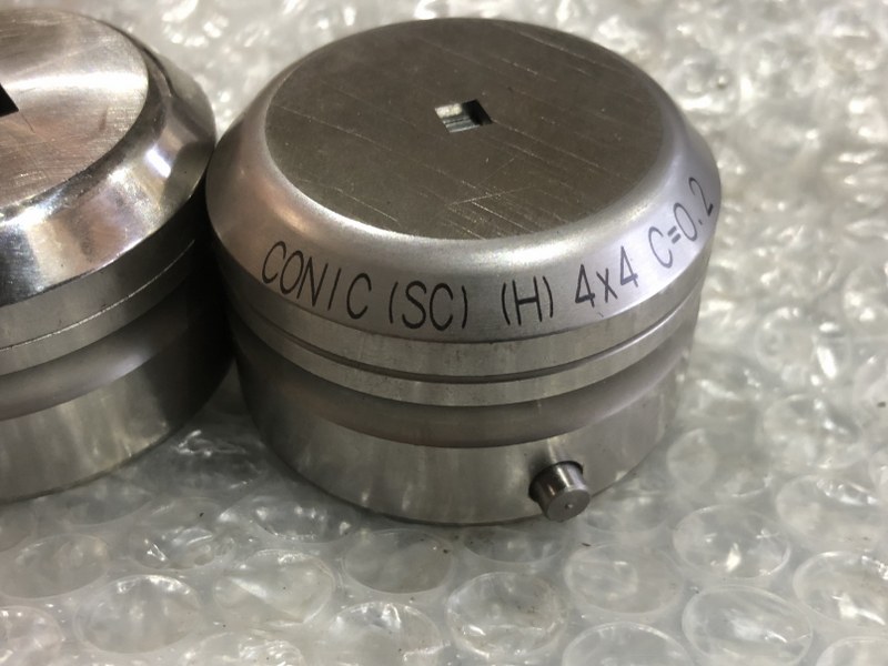中古ダイ 【タレパン金型（ダイ）2個】①10x10 C=0.2②4x4 C=0.2 コニック/Conic