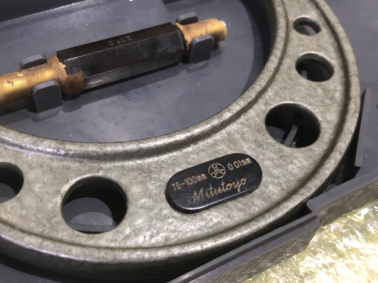 中古外側マイクロメーター 【外側マイクロメータ】測定範囲：75-100mm ミツトヨ/Mitutoyo