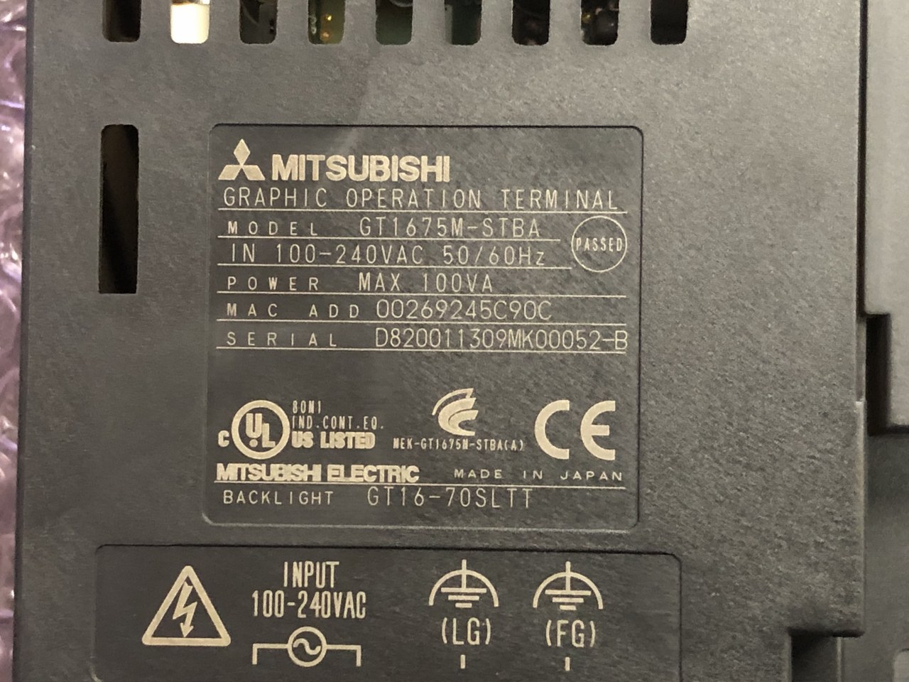 中古Maintenance and spare parts・ Mechanical elements 【グラフィックオペレーションターミナル】GT1675M-STBA 三菱/MITSUBISHI