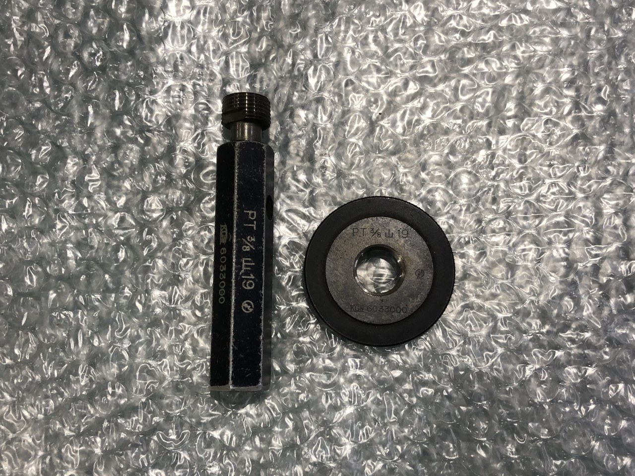 中古その他ゲージ 【管用テーパネジゲージ プラグリングセット】PT3/8 　山19 KGW