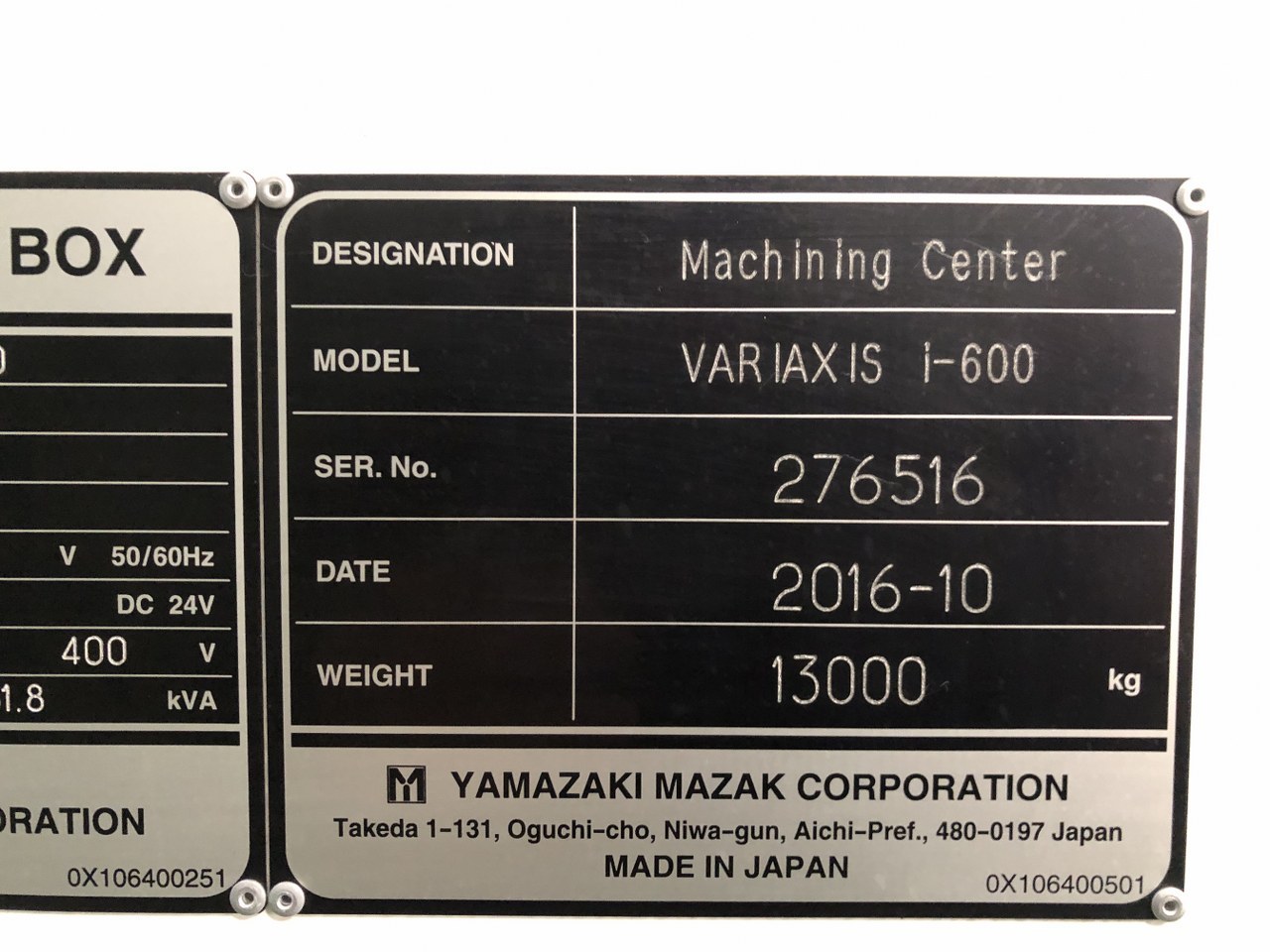 中古5-Axis Machining Center VARIAXIS i-600 MAZAK