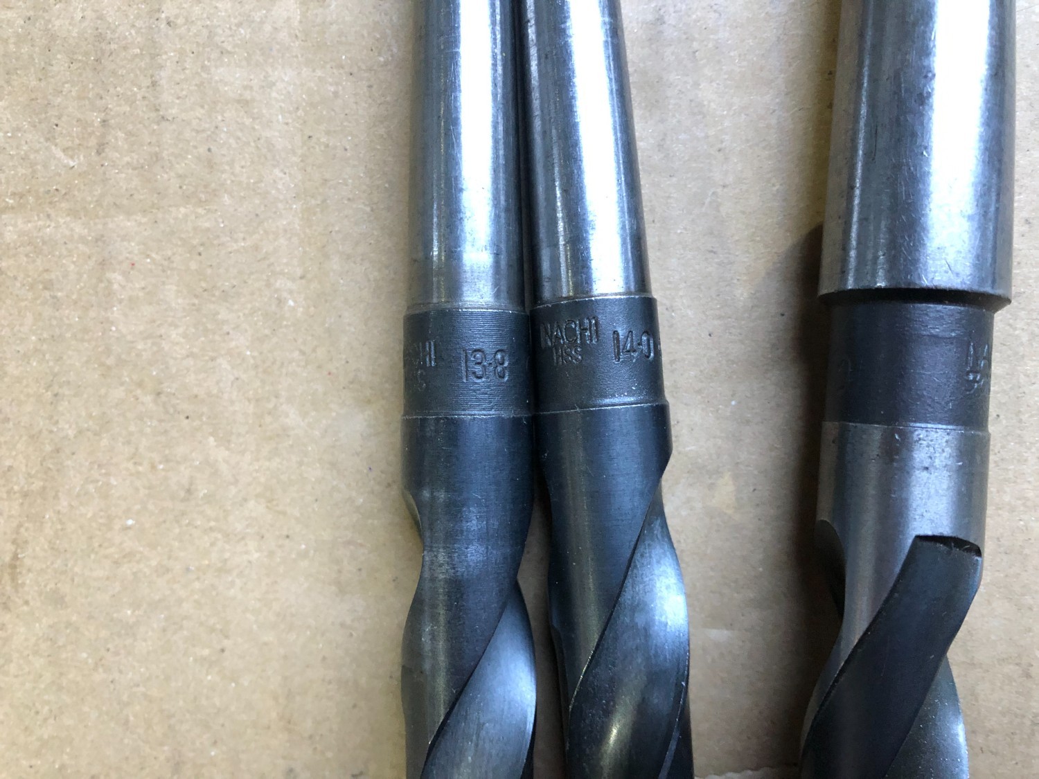 中古テーパ―シャンクドリル 【テーパーシャンクドリル3本】φ13.8,φ14.0,φ15.8 NACHI
