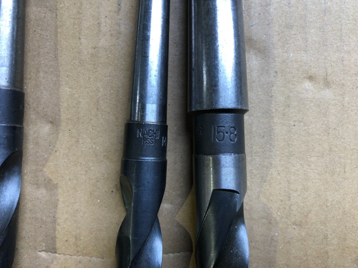中古テーパ―シャンクドリル 【テーパーシャンクドリル3本】φ13.8,φ14.0,φ15.8 NACHI