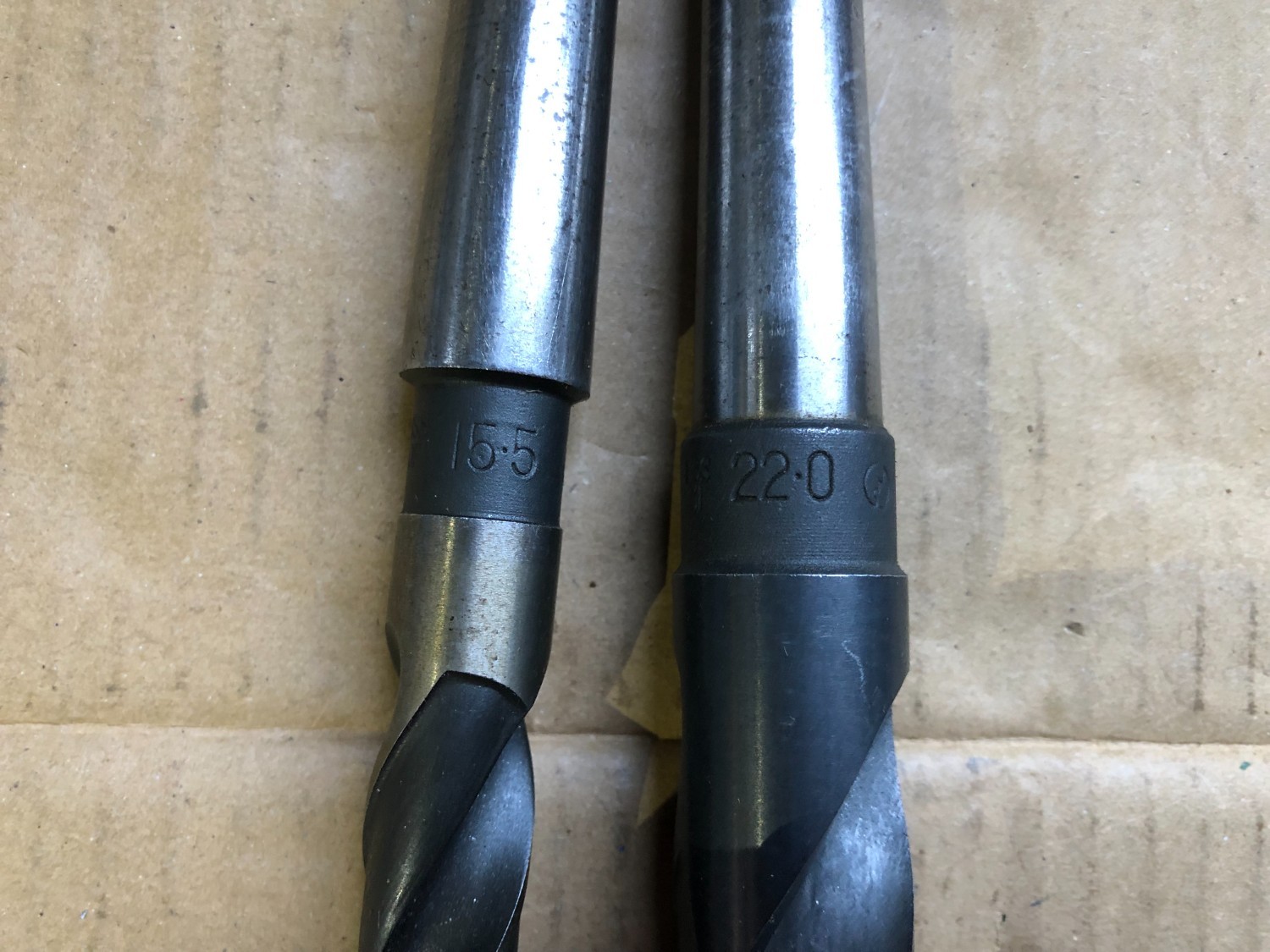 中古テーパ―シャンクドリル 【テーパーシャンクドリル2本】φ15.5,φ22.0 NACHI