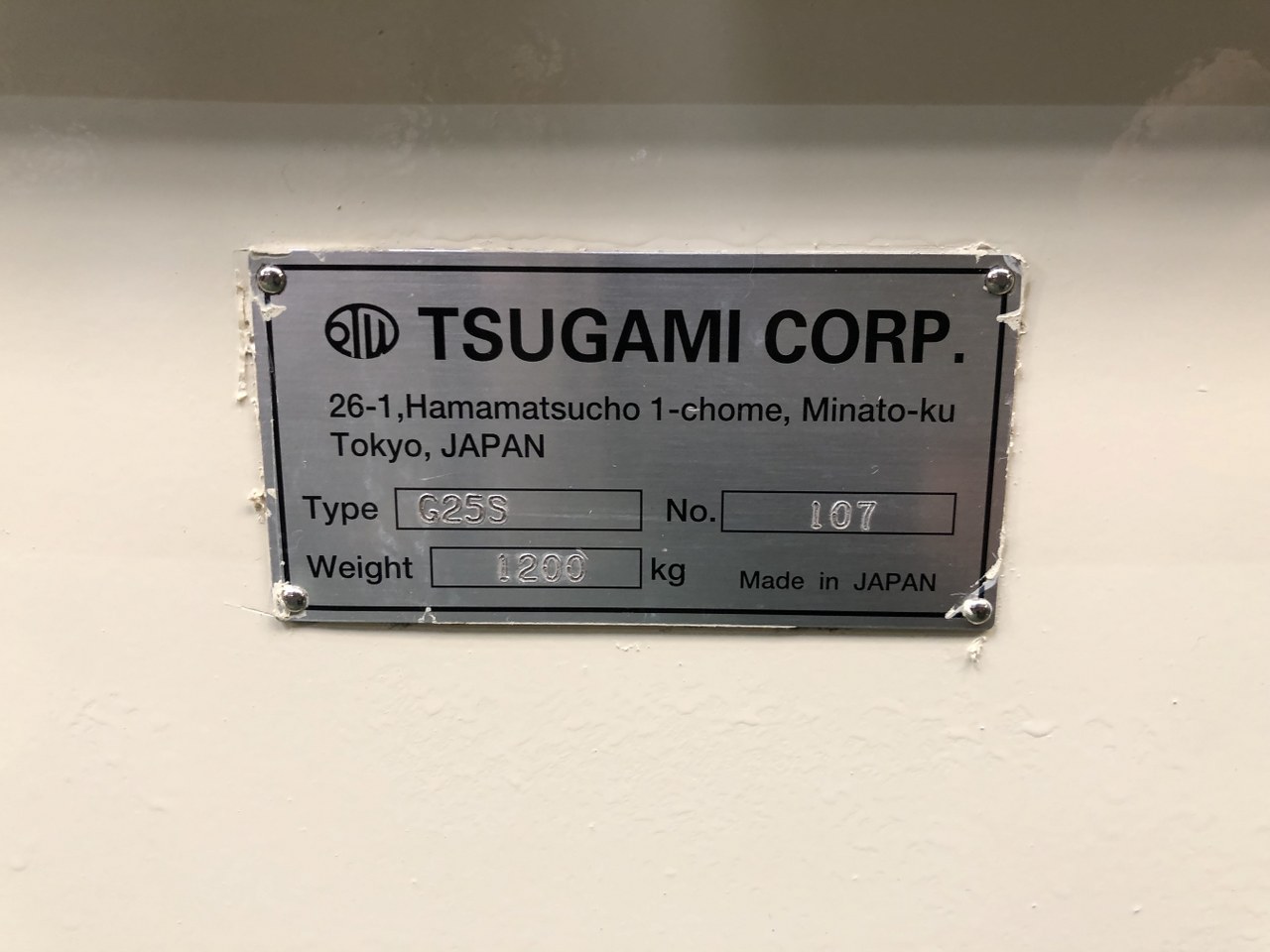 中古NC内面研削盤 G25S ツガミ