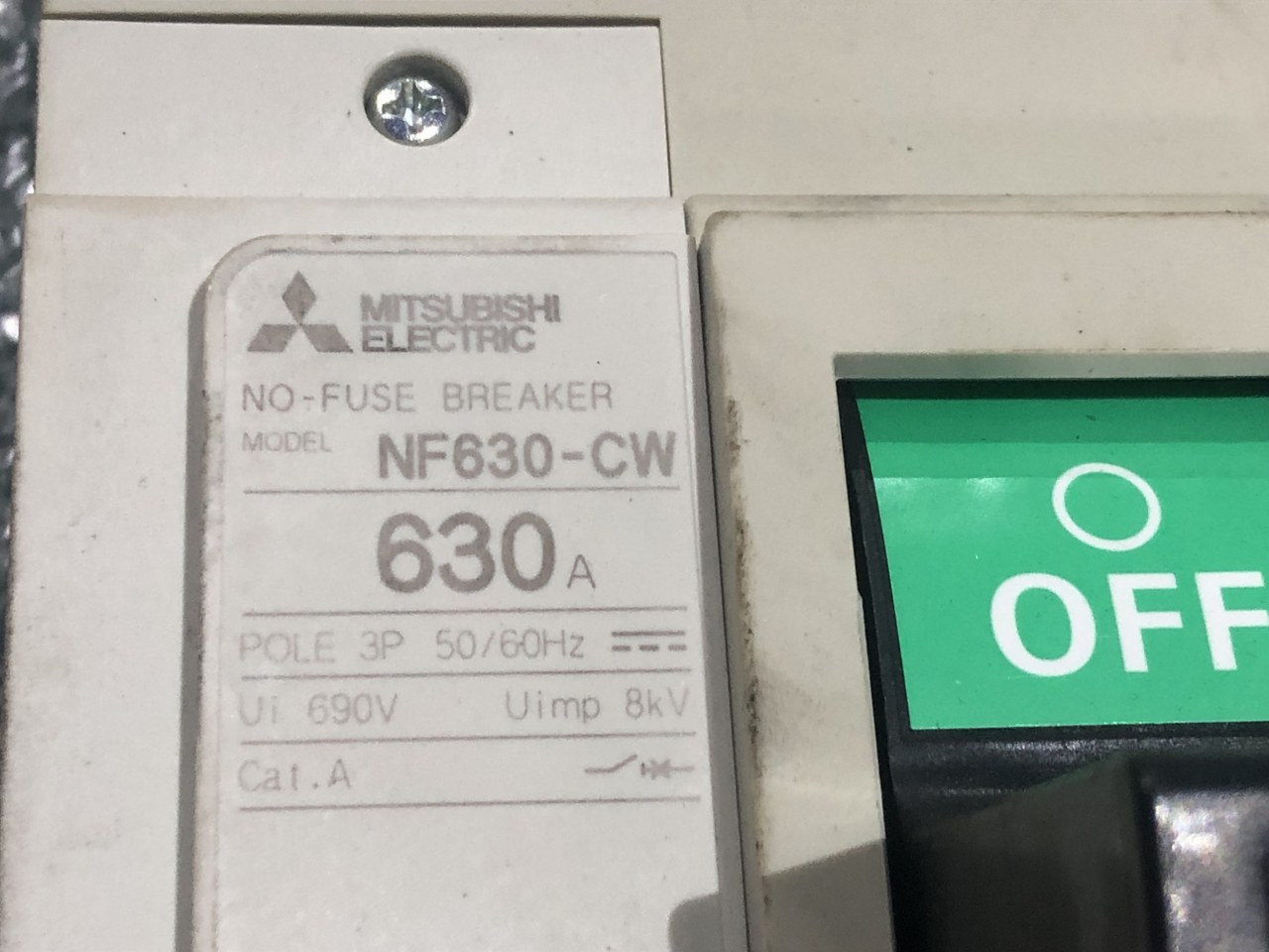 中古お買い得品・1山販売等 【ノーヒューズ遮断器(ノーヒューズブレーカー)】NF630-CW 630A 三菱/MITSUBISHI