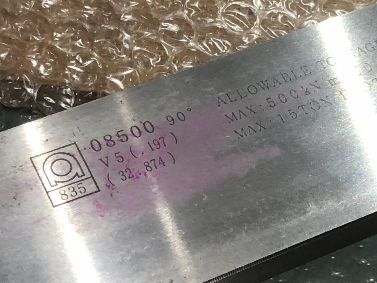 中古Mold 【ベンダー金型(1Vダイ）】08500　90° アマダ/AMADA