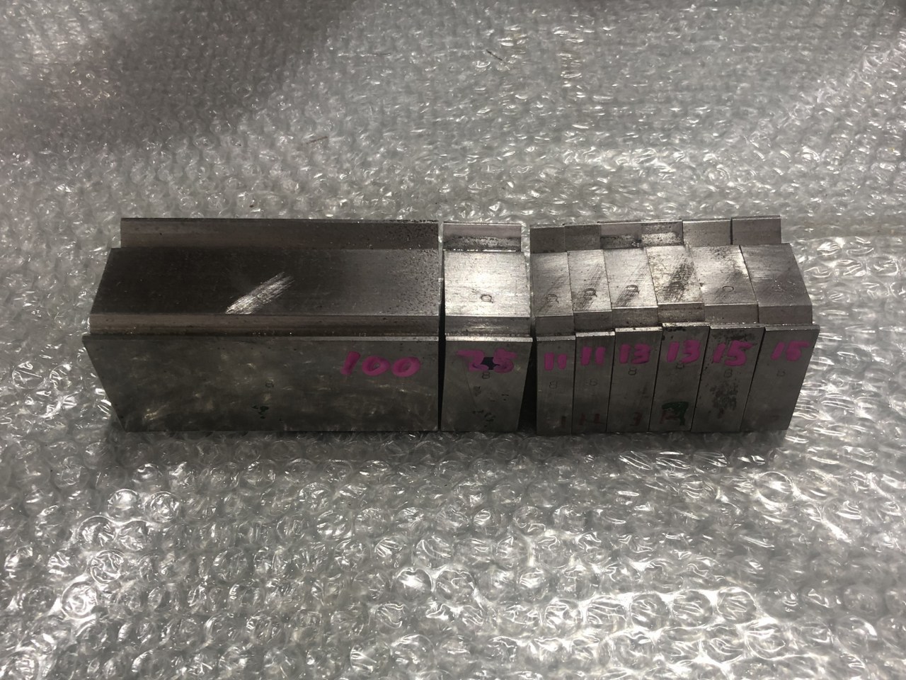 中古下型 【ベンダー金型(2Vダイ)】L100/L25/L11（2個）/L13（2個）/L15（2個） 不明