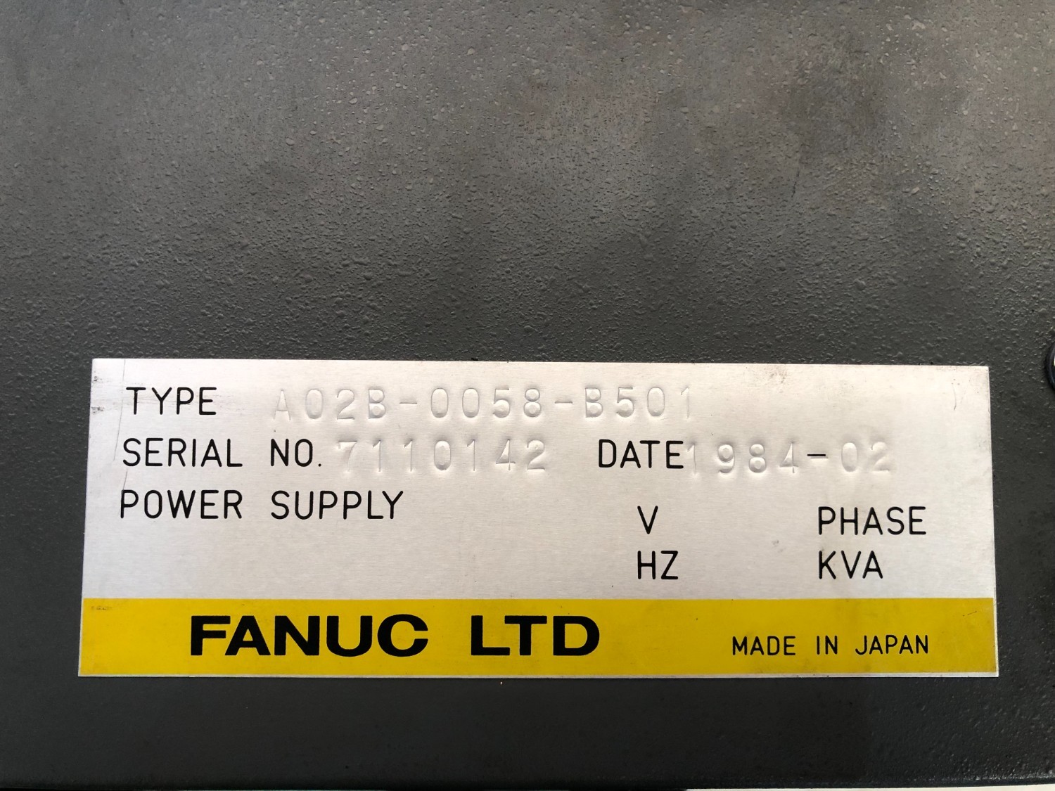 中古その他 【パワーサプライ】A02B-0058-B501 ファナック/FANUC