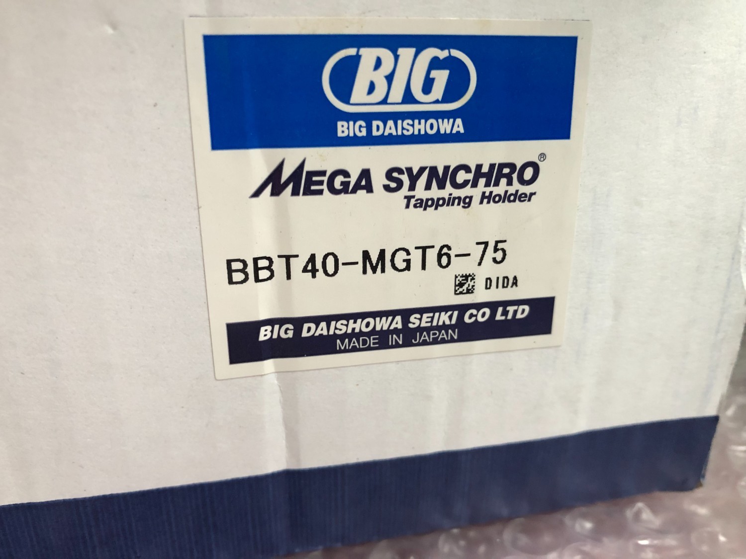 中古BBT40 【メガシンクロタッピングホルダ】BBT40-MGT6-75 BIG/ビッグ