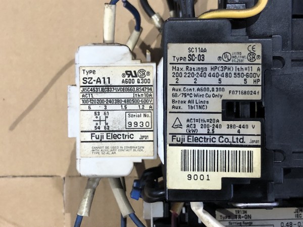 中古お買い得品・1山販売等 【標準形電磁接触器】SC-03/SZ-A11 富士電機/富士電機製造