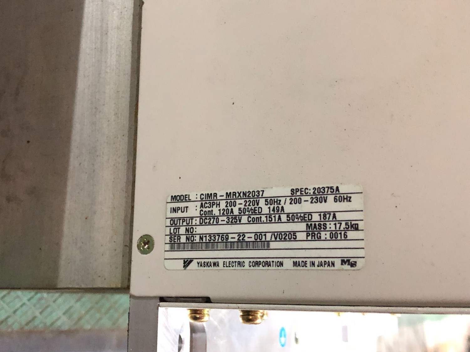 中古その他 【インバーター】CIMR-MRXN2037,N2030 安川電機/ YASKAWA ELECTRIC