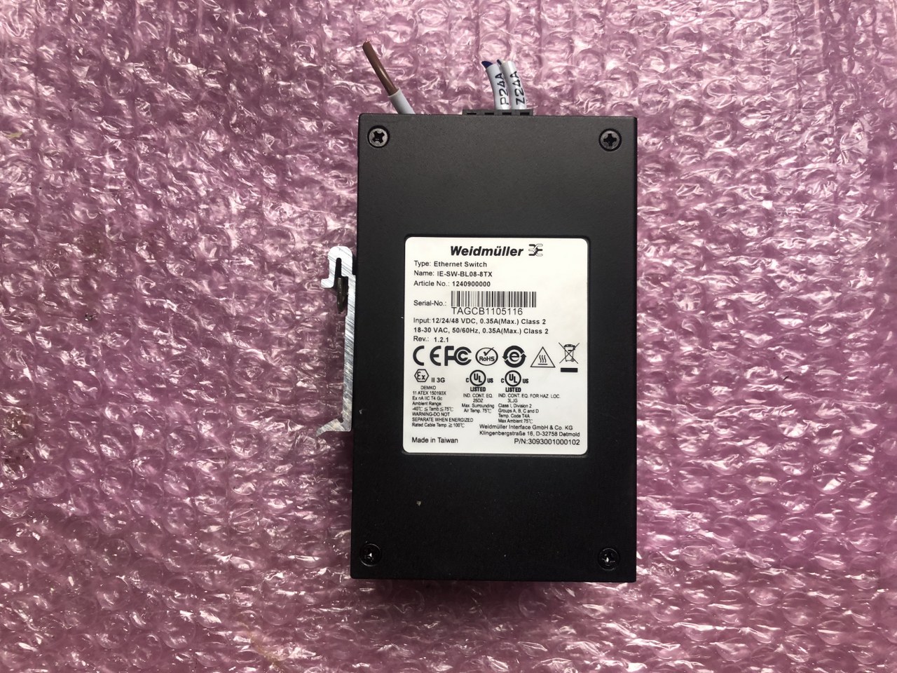 中古お買い得品・1山販売等 【産業用スイッチング】IE-SW-BL08-8TX ワイドミュラー（台湾製）