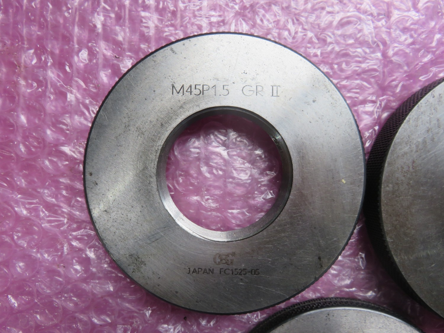 中古その他ゲージ 【リングゲージ】M45 P1.5 GR2個　M45 P1.5 WR1個 オーエスジー