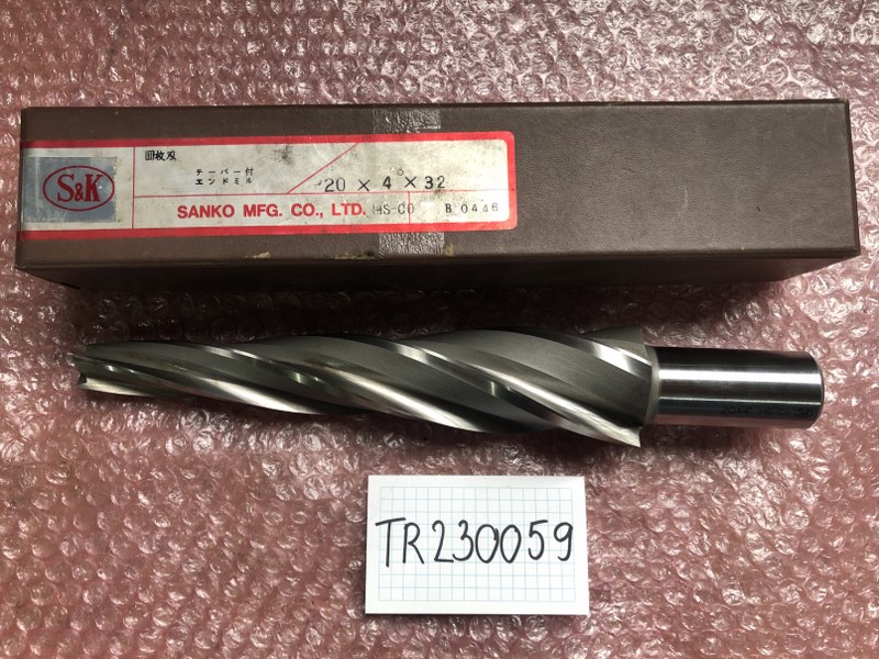 三興製作所 S&K テーパー刃エンドミル4枚刃 20x4x32 / SANKO MFG 4-Flute Taper Shank Square End Mill 20x4x32 TR230059