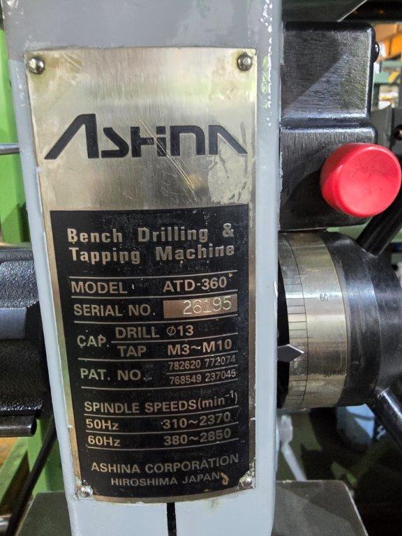 Ashina Iron Works Tapping Drilling Machine ATD-360 Nameplate Photo