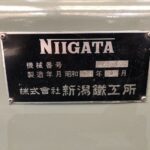 Niigata Iron Works Universal Milling Machine 3UM 1980 Nameplate Photo