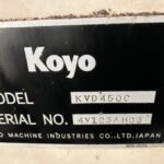 Koyo Machinery Industries Vertical Double-Sided Surface Grinder KVD450C 2007 Nameplate Photo