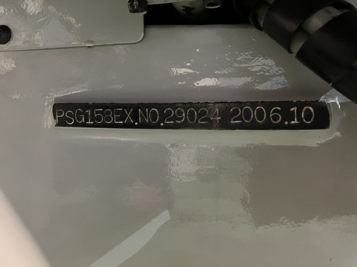 Okamoto NC Surface Grinder PSG-158EX 2006 Nameplate Photo