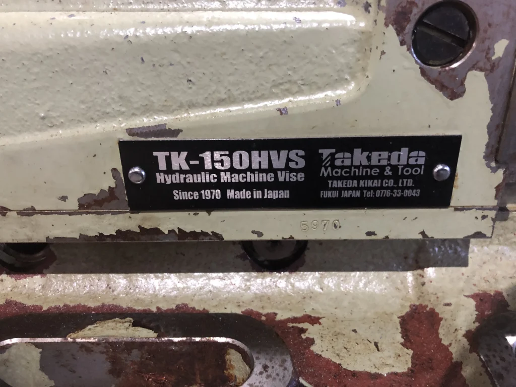 武田機械 油圧バイス TK-150HVS / TAKEDA MACHINE TOOLS Hydraulic Vise TK-150HVS TF230037