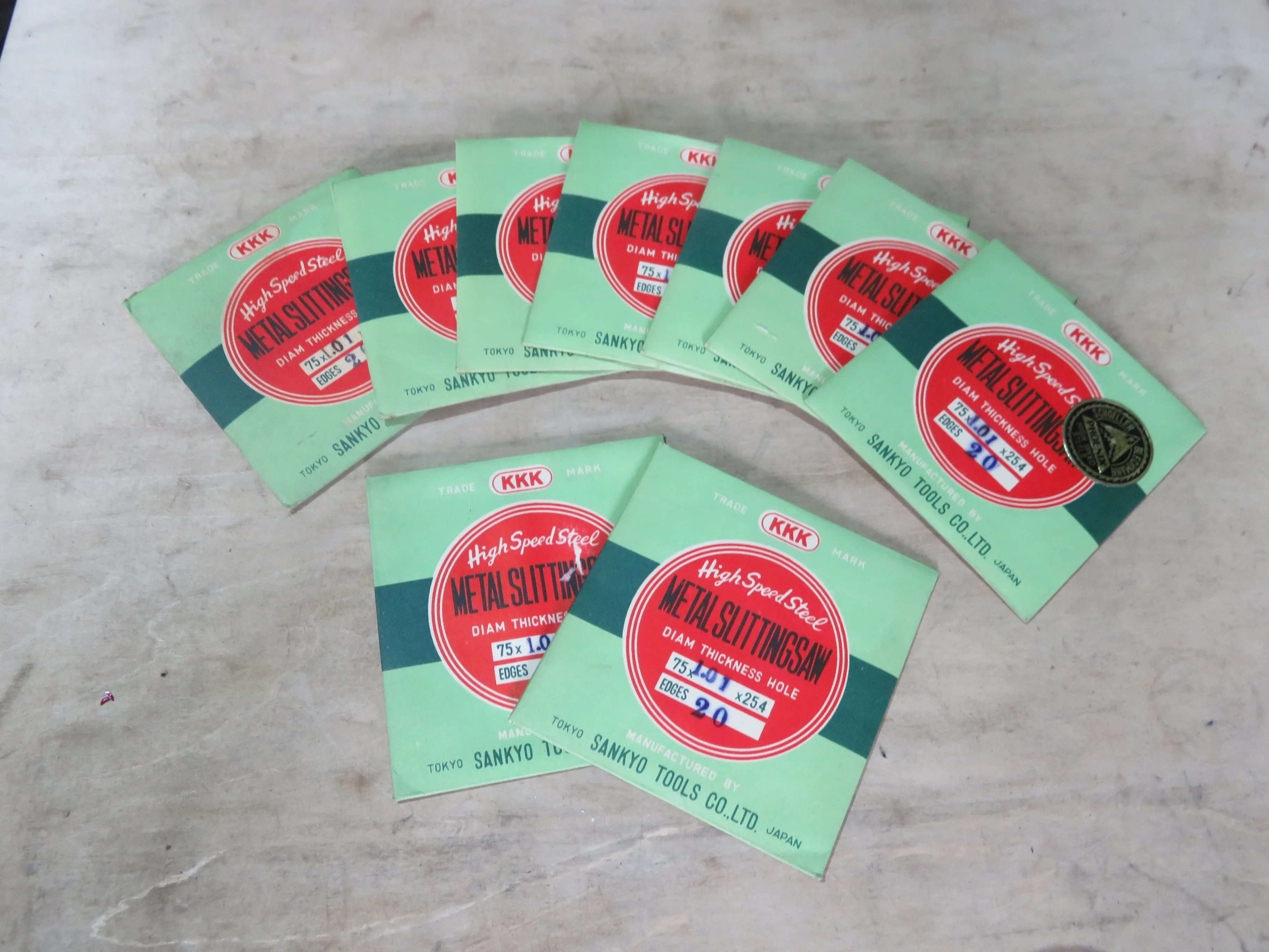 三協工具 KKK High Speed Steel (Metal Slittingsaw)(9個) / SANKYO TOOL High Speed Steel Metal Slitting Saw (9pcs)