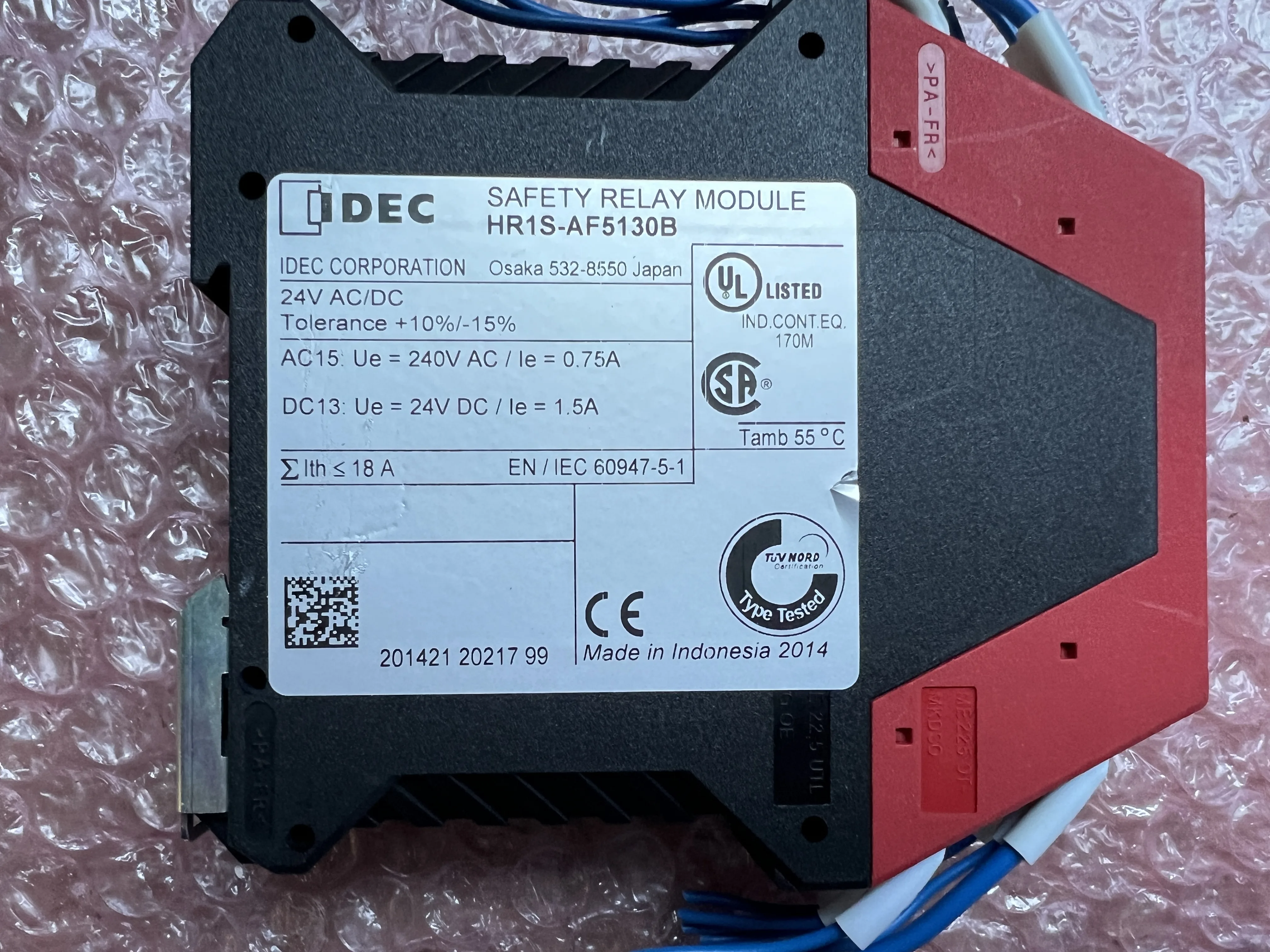 アイデック/和泉電気 安全リレーモジュール HR1S-AF5130B / IDEC Safety Relay Module HR1S-AF5130B TJ230254
