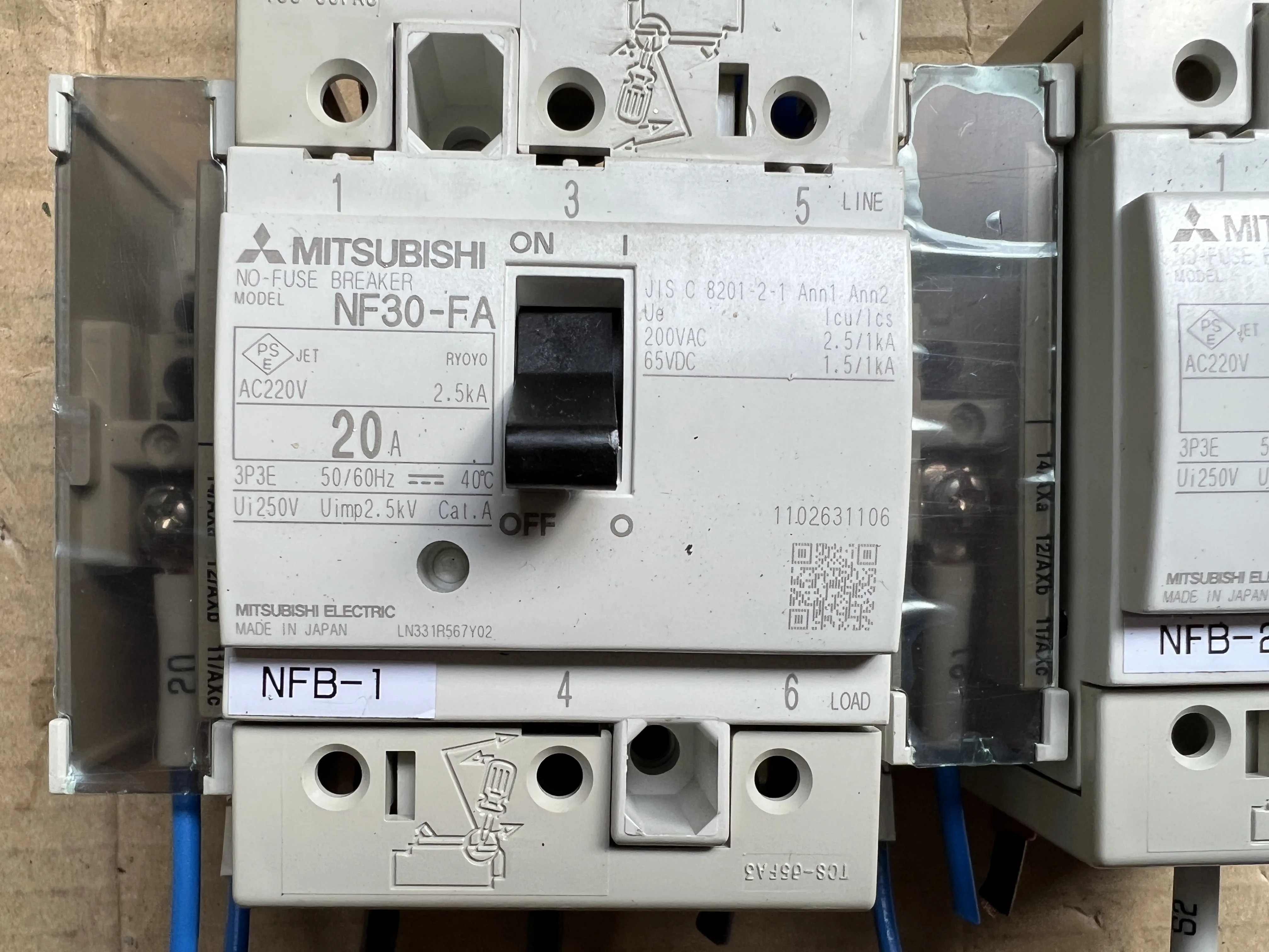 三菱マテリアル 遮断器 NF-FAシリーズ2個 NF30-FA(20A) / MITSUBISHI MATERIALS Circuit Breaker NF-FASeries2pcs NF30-FA(20A) TJ230316
