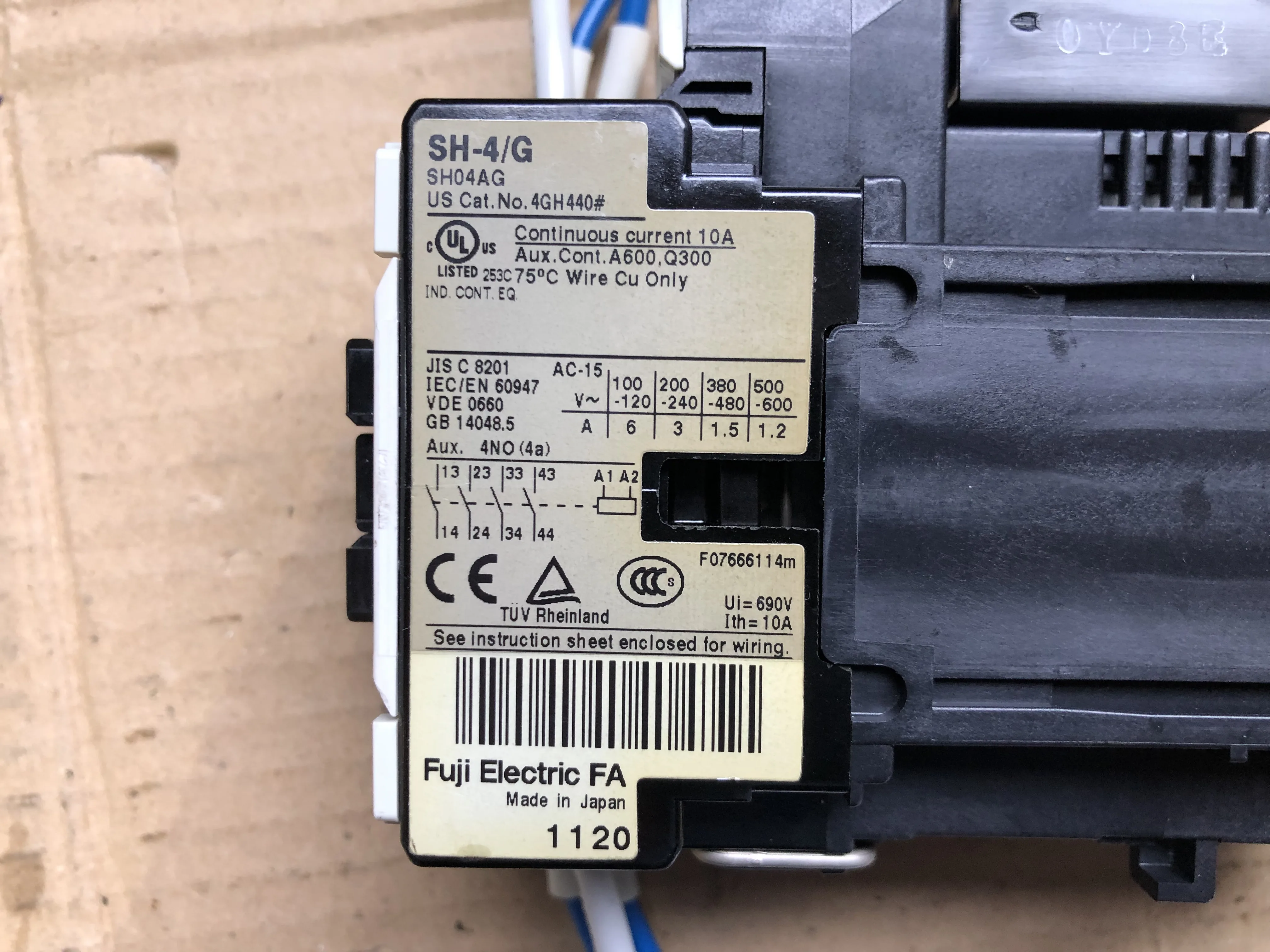 富士電機/富士電機製造 電磁開閉器 SH-4/G / FUJI ELECTRIC (FE) Magnetic Contactor SH-4/G TJ230330